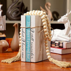 Jetec 3 Pcs Decorative Display Books Hardcover White Home Decor Coffee Table Faux Farmhouse Stacked Fake Decorative Books with Wood Bead Tassels for Shelves Kitchen, 58 Inch, I Still Remember