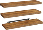 RALGEND Floating Shelves for Wall, 1.5" Thick Wall Shelf Set of 3 with Invisible Bracket, L47.2 x W7.9 Hanging Shelves Farmhouse Home Decor for Bathroom, Living Room, Bedroom, Rustic Brown 12301BJP3BF