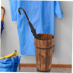 Cabilock Wooden Umbrella Stand for Entryway Rain Umbrella Storage Bucket Basket Outdoor Storage Rack for