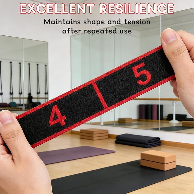 2Pack 8-Section Resistance Band with Numbered Markings, Exercise Band for Stretching, Yoga, Pilates & Home Fitness - Track Progress with Adjustable Tension, High-Elastic Latex Training Band