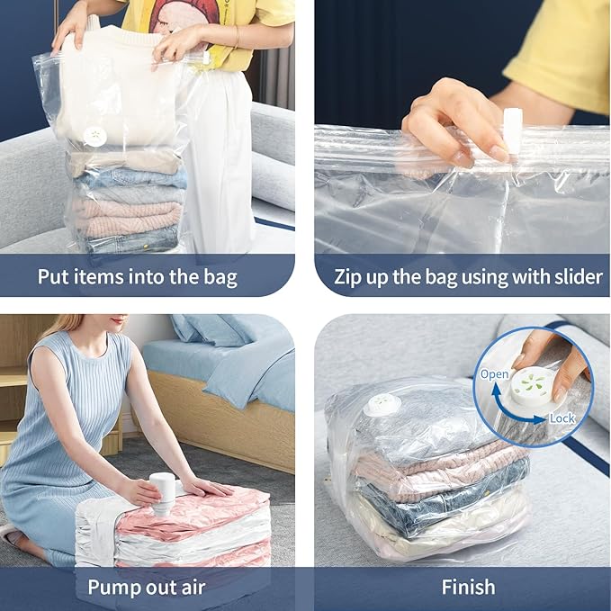 10 PACK Cube Vacuum Storage Bags,Jumbo Cube (31.4 * 39.3 * 14.9 Inch),Electric Pump， Extra Large Vacuum Seal Bags for Clothing, Comforters, Blankets, Bedding, Closet Organization Space Saving