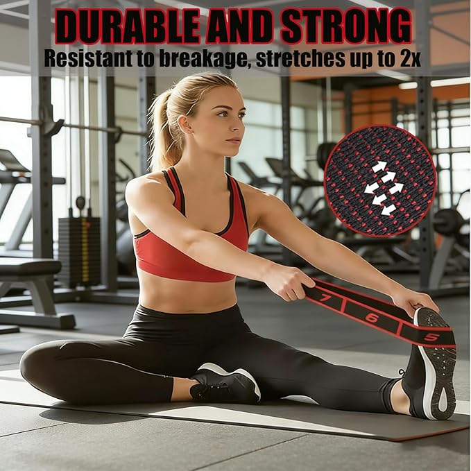 Fitness Resistance Bands with Handles,Numbered Resistance Bands for Stretching,8 Segment Adjustable Pilates Stretching Band for Full Body Stretching Shaping,Suitable for Beginner