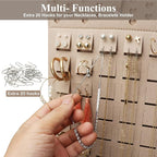 Hanging Earrings Organizer, Earring Holder & 20 Hooks, Holds Up To 300 Pairs, Compact Design, Soft Material, Earring Hanger Earring Display Hanging Organizer for Women Girls -1 Pack