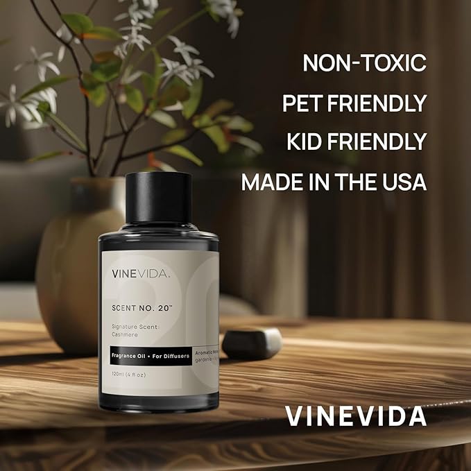 VINEVIDA [4 oz] Cashmere Hotel Fragrance Diffuser Oil - Cold Air Diffuser Refill for Home Scent Collection