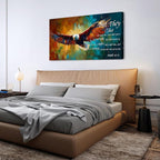 Christian Eagle Wall Art Isaiah 40 31 Poster Bible Verse Wall Decor Inspirational Scripture Canvas Prints Painting Religious Biblical Framed Artwork Bedroom Living Room Home Decoration 29.53x57.87