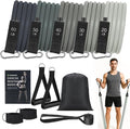Exercise Resistance Bands with Handles for Working Out, 150/200/250/300 Lbs Workout Bands Set with Door Anchor for Physical Therapy, Yoga, Pilates