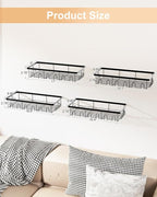 4 Pack Hat Rack for Wall Holds 112 Caps Hat Organizer for Wall Mounted Hat Holder on Wall Hat Organizer for Baseball Caps Hat Storage for Baseball Hats Closet Bedroom Kitchen Bathroom Black