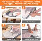Vacuum Storage Bags for Travel with Pump - 12 Pack Vacuum Seal Bags for Clothing, Blankets, Bedding, Seasonal Storage, 80% Space Saver Compression Packing Bags for Suitcase and Luggage (12PACK)