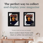 Creative Picture Frames 9.75 x 11.75 Magazine Frame with Full-Strength Glass, Holds Up To A 1/4" Thick Media with Installed Hangers for Easy Mounting, 11x14 Black Frame with Black Mat