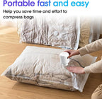 Vacuum Storage Bags Electric Air Pump, Dual-Interface Design Compatible With Various Vacuum Seal Bags For Clothing/Quilts/Blankets(white)
