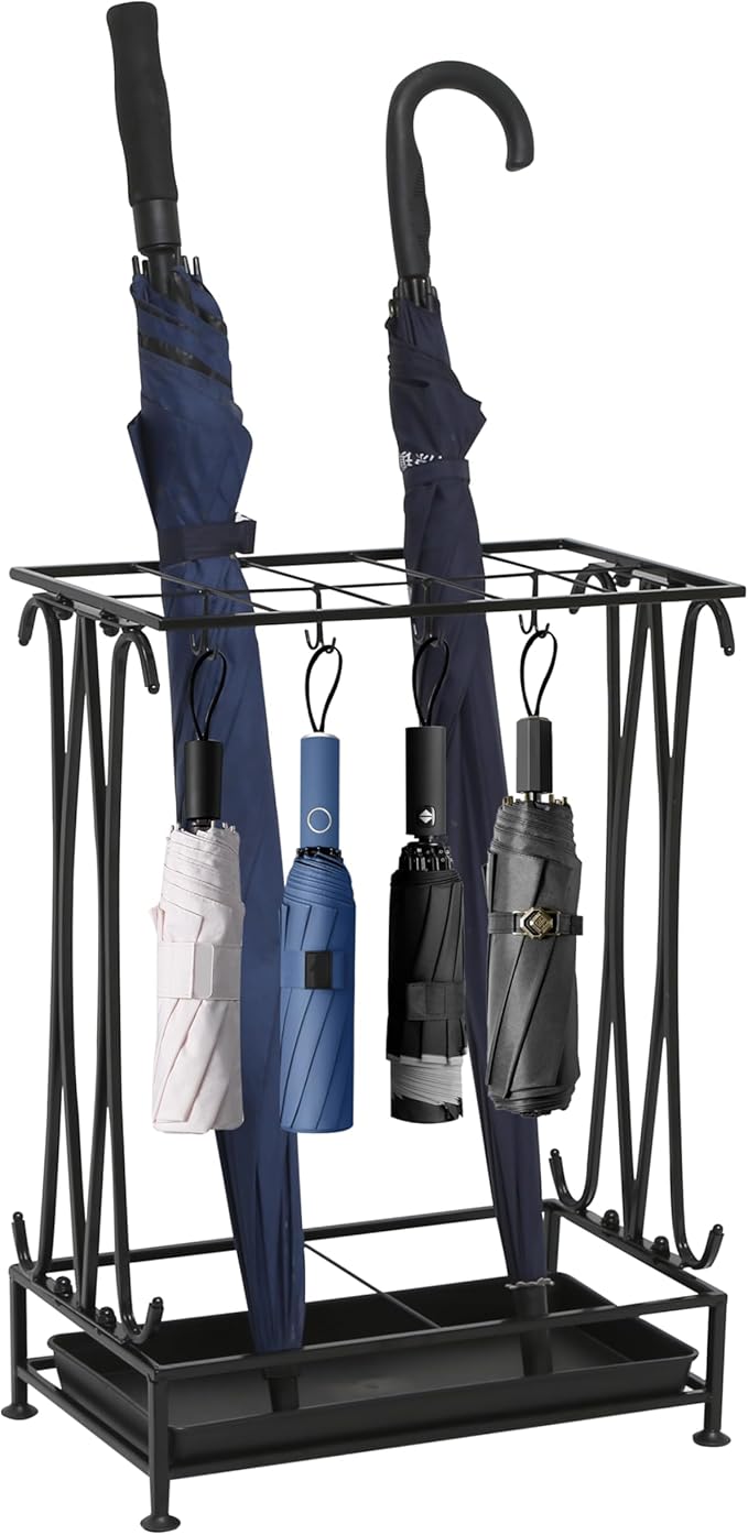 Umbrella Holder, Umbrella Stand Indoor Entryway, Umbrella Holder Outdoor, Umbrella Rack, Metal, Black