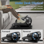 Under Desk Elliptical Machine, Electric Seated Pedal Exerciser, Mini Ellipse Leg Exerciser with Remoter, 12 Level Speeds, Forward & Reverse Direction, Manual & Auto Mode for Home Office (Dark)
