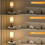 Fenmzee Touch Bedroom Lamp - Grey, 3-Way Dimmable, USB A + C Charging, AC Outlet, 17.4inch Medium