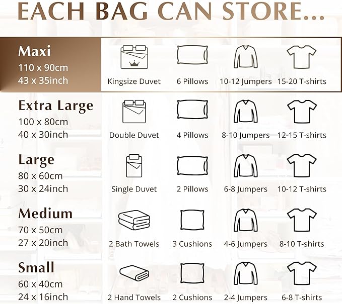 GENIE SPACE XXL Vacuum Storage Bags for Clothes, Bedding and Wardrobes – 43x35 in, Airtight, Reusable and Odor-Proof Space Saver Bags with Double Zipper Seal, 2-Pack