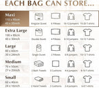 GENIE SPACE XXL Vacuum Storage Bags for Clothes, Bedding and Wardrobes – 43x35 in, Airtight, Reusable and Odor-Proof Space Saver Bags with Double Zipper Seal, 4-Pack with Hand Pump