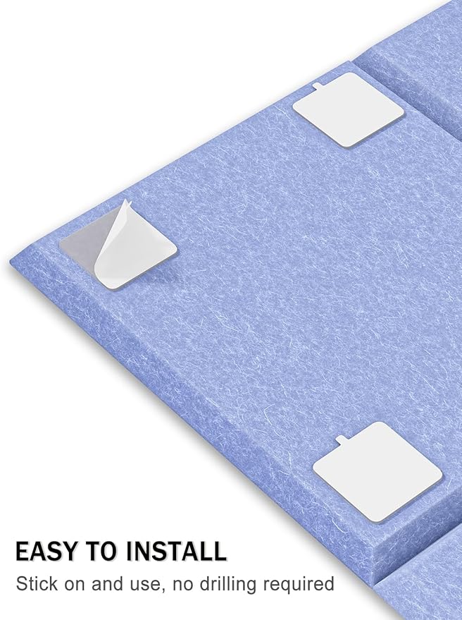 Hsurbtra Large Cork Board for Wall 36 x 24 Inch, 6 Pack Felt Bulletin Notice Board with Pushpins for Office Home School Farmhouse Wall Decor, Blue