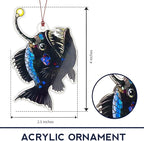 Anglerfish Christmas Ornaments 2026, Unique Fishing Ornaments for Christmas Tree, Sea Gifts for Fisherman Men Women Boys Teens, Inner Light Inspirational Decoration for Holiday Display, Ugly Ornament