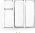 BINO 4-Piece Modular Drawer Bin Set | Bathroom & Vanity Drawer Organizer Trays - Small