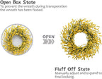 TEMPUS 20 Inch Yellow Flower String for Front Doors Wreath Spring and Summer Wreath for Indoor and Outdoor Decor Rustic and Farmhouse Style Home Decor（Yellow ）