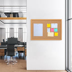 Cork Board Bulletin Board 20" x 30", Wood Framed Corkboards for Wall Decor, Hanging Office Message Board, Large Wall Mounted Notice Pin Board with 15 Push Pins for School, Home & Office