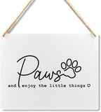 Lacosu Wall Pediments Dog Signs for Home Decor,Paws and Enjoy the Little Things Sign,Enjoy the Little Things Wall Decor,Dog Sign Decor,10x8 Inches