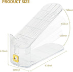 Shoe Slots Organizer,Adjustable Shoe Stackers,20 Pack Shoe Space Savers,Shoe Storage Holder for Closet,Transparent