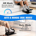 TABEKE Under Desk Elliptical Machine, Electric Ellipse Leg Exerciser for Senior with Remote Control & 12 Speeds, Portable Quiet Electric Seated Pedal Exerciser for Home with Display Monitor