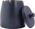 Large Ashtray with Lid for Cigarette, Stainless Steel Smokeless Odorless Windproof Ash tray for Home Office Tabletop Outside Patio Outdoor Balcony(3.93''x3.2''x3.82'')
