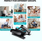 Dripex Under Desk Elliptical Machine, Electric Elliptical Leg Exerciser for Seniors, Quiet Portable Elliptical Exercise Machine, Seated Pedal Exerciser with 12 Level Speeds, Remote Control