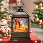 Christmas Snow Globe Lantern with Nativity Music Songs & 6H Timer Water Snow Globe Lantern USB & Battery Operated for Christmas Festival Decorations Gifts (Nativity)