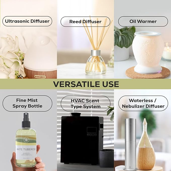 Aroma Country White Tuberose Luxury Diffuser Oil Refill & Fragrant Room Spray for Reed Diffusers, Electric Machines, and Oil Warmers (8.5 Fl. oz)