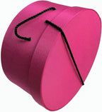 Sarah's Hat Boxes Classic Cerise Hat Box – 11" x 5.5" (Dia. x Ht.) Handmade in USA – Odorless Non-Toxic Adhesive, Cording Handle – Premium Storage for Hats & Accessories
