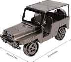 Pilipane Metal Car Figurine Vintage Antique Handcrafted Iron Decorative Model Ornament for Home Entryway TV Cabinet Wine Cabinet Decor (Silver)