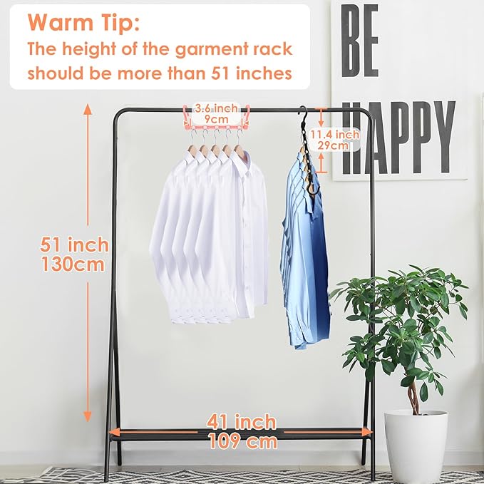 College Dorm Room Essentials, Closet Organizers and Storage, Magic Hangers Space Saving with 360° Swivl Hooks for 120 Clothes, Plastic Clothes Hanger, Organization Home Apartment Essentials, 24 Pack