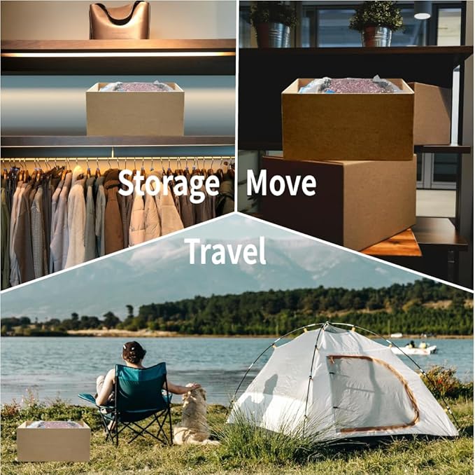 7 Pack Small Space Saver Vacuum Storage Bags for Clothing Travel, Vacuum Seal Compression Bags for Clothes, Packing, Luggage, Blankets, Comforters and Pillows, Hand Pump Included