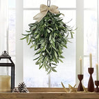 Wnvivi 23.6 Inch Artificial Olive Teardrop Swags,Faux Greenery Wreath for Front Door,Spring Summer Olive Leaf Swags Garland for Decorating Indoor Outdoor
