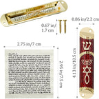 Mezuzah with Scroll for Door, Metal Mezuzah Case with Messianic Seal for Hebrew Home Blessing, Jewish Gifts, Jewish House Warming Decor, Christmas, Easter (Red)