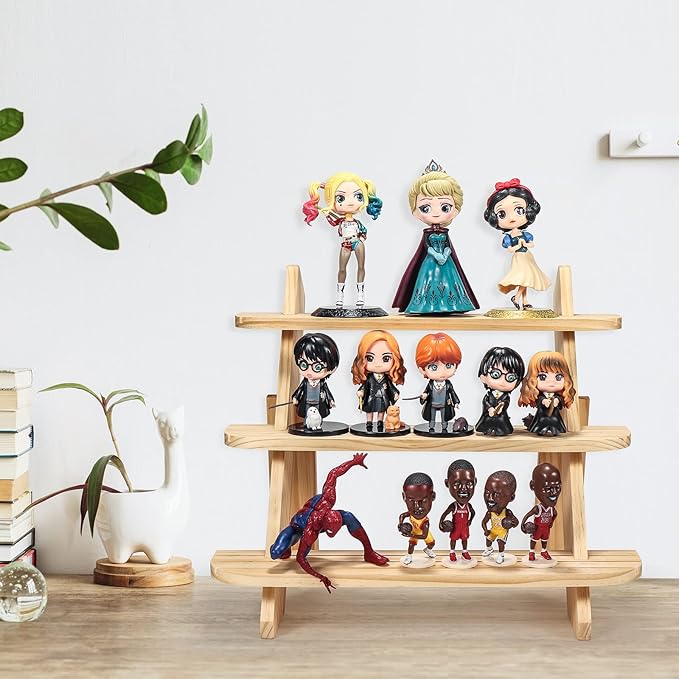 2Pcs Wooden Cupcake Stand, 3 Tier Wood Rustic Cupcake Stand, Dessert Display Stand Shelf, Buffet Risers for Table Display, Cupcake Stands for Food, Dessert, Cookie, Decor, Craft Show