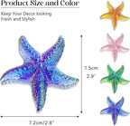 H&D HYALINE & DORA Hand Blown Glass Star Fish Figurines Blue Sea Animal Ornament for Home Decor,Tiny Glass Sea Animals Collectible for Seasonal Gift