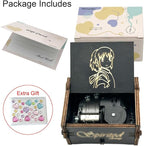 Pursuestar SpAway Always with me Wind Up Music Box, Vintage Engraved Wood Mechanism Musical Gifts for Anime Fans Mother's Day Valentine's Day Christmas Thanksgiving