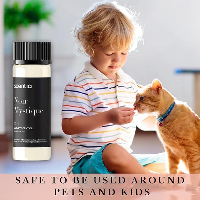 Scentia Noir Mystique – Hotel-Inspired Diffuser Oil, 20 ml (0.67 fl oz) | Essential Oil Blend of Rose, Bergamot, Lemon & Musk | Luxury Aroma for Aromatherapy Diffusers & Humidifiers, Thanksgiving Gift