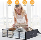 StorageRight Under Bed Storage Bags 3 Pack, 40L Large Clothes & Comforter Storage Containers with Clear Window, Breathable Fabric Organizer for Blankets, Bedding, Seasonal Clothing