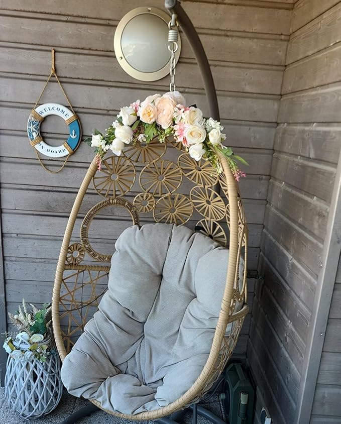 Arch Flowers, OrgMemory Artificial Floral Swags, 20" Length in Bent, Decorative Swag, Artificial Flower Swag for Door Party Wall Home Decor (Champagne)