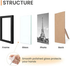 upsimples Certificate Frame with High Definition Glass, 8.5 by 11 Picture Diploma Document Frames for Wall and Tabletop, Black 5 Pack