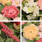 22 Inch Spring Summer Wreath for Front Door, Realistic Silk Peony & Hydrangea Wreath with Yellow Pink Flowers Grain Stems, Artificial Floral Wreath for Indoor Outdoor Porch Wall Farmhouse Decor