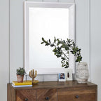 AAZZKANG Rectangular Wall Mirror Decorative Wood Framed Mirrors Large 28"x20" for Farmhouse Bedroom Bathroom Living Room Entryway Hanging Home Decor