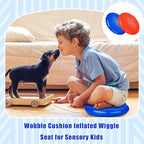 2 Pcs Wiggle Seat Inflated Wobble Cushion Flexible Balance Disc with Air Pump for Core Stability Strengthening Improving Posture Physical Exercise