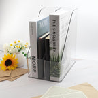 Magazine Holder, 2 Pack Acrylic Magazine File Holder,A4 Vertical File Organizer with Handle for Desk,Clear Document Rack File Folder Storage Bin