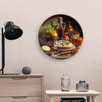 Decorative Plates for Home, Wine, Fruit & Pizza Foods Painting Tray for Table Display, Ceramic Dinner Plate w/Stand, Living Room Dining Room Decor, Housewarming Gifts, 10 Inch