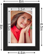 Vittanly 5x7 Picture Frames Set of 9, Display 4x6 Pictures with Mat or 5x7 without Mat, Photo Frames for Wall or Tabletop with Plexiglass, Engineered Wood, Black&Brown&Grey